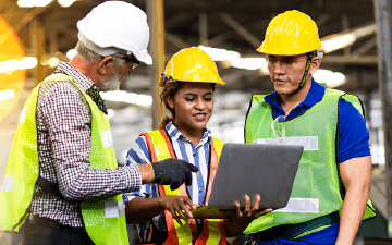 Architects and engineers discussing the design