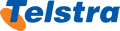 Telstra logo displayed as a featured enterprise client