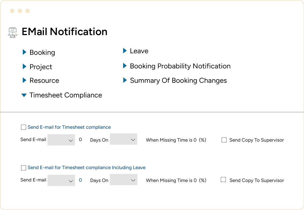 Training scheduling software email notification screen
