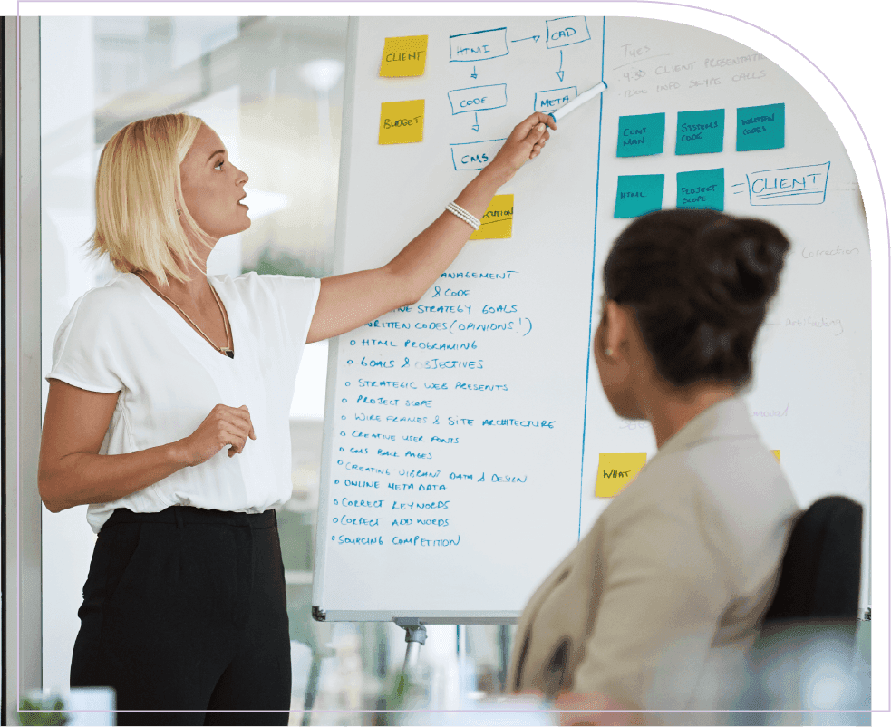 Professionals reviewing strategic workforce planning ideas, workflows, and business priorities